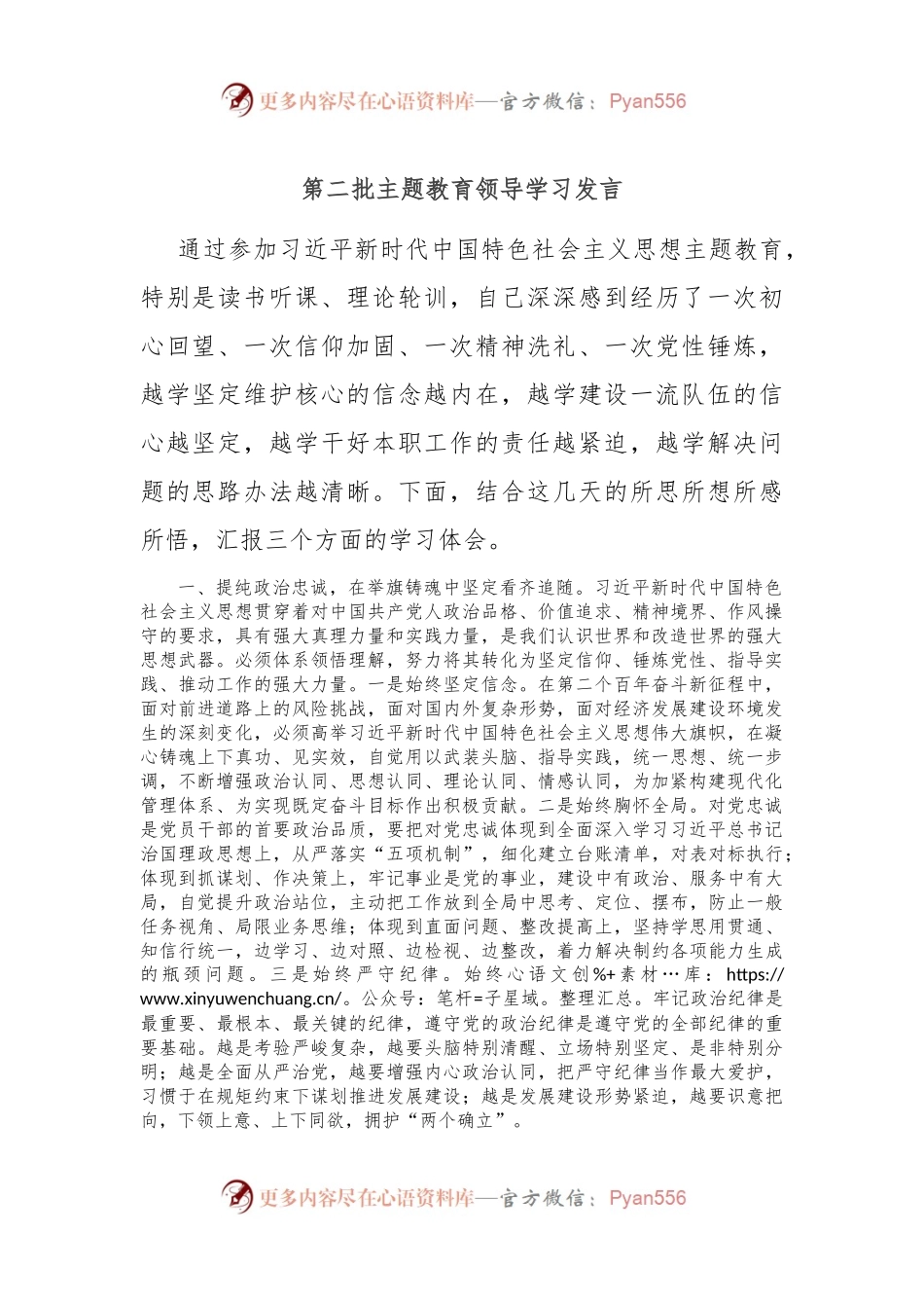 第二批主题教育领导学习发言.docx_第1页