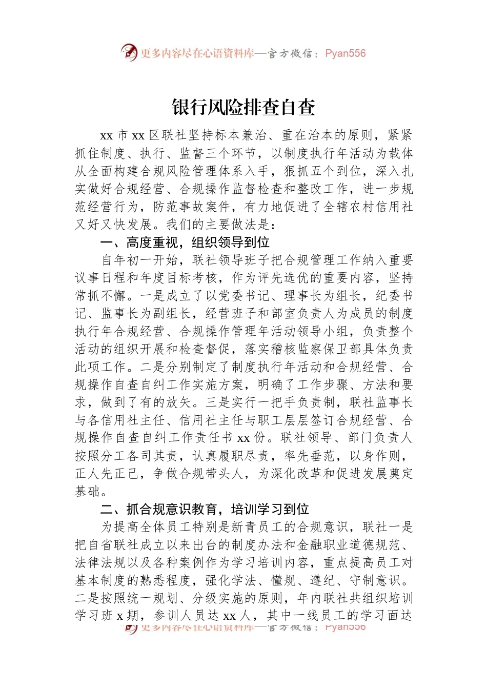 银行风险排查自查.docx_第1页