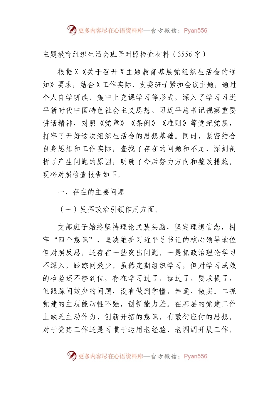 （支部班子）2023主题教育专题组织生活会对照检查材料（执行上级组织决定等方面）(1).docx_第1页