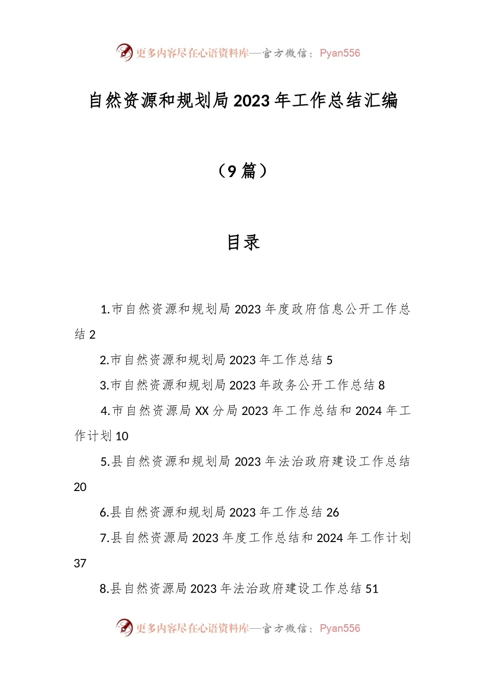 （9篇）自然资源和规划局2023年工作总结汇编.docx_第1页