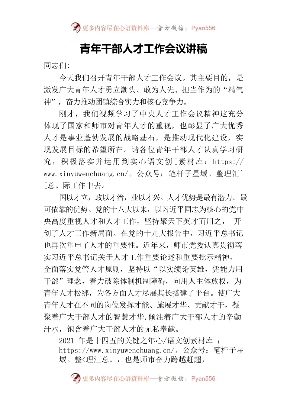 青年干部人才工作会议讲稿.docx_第1页
