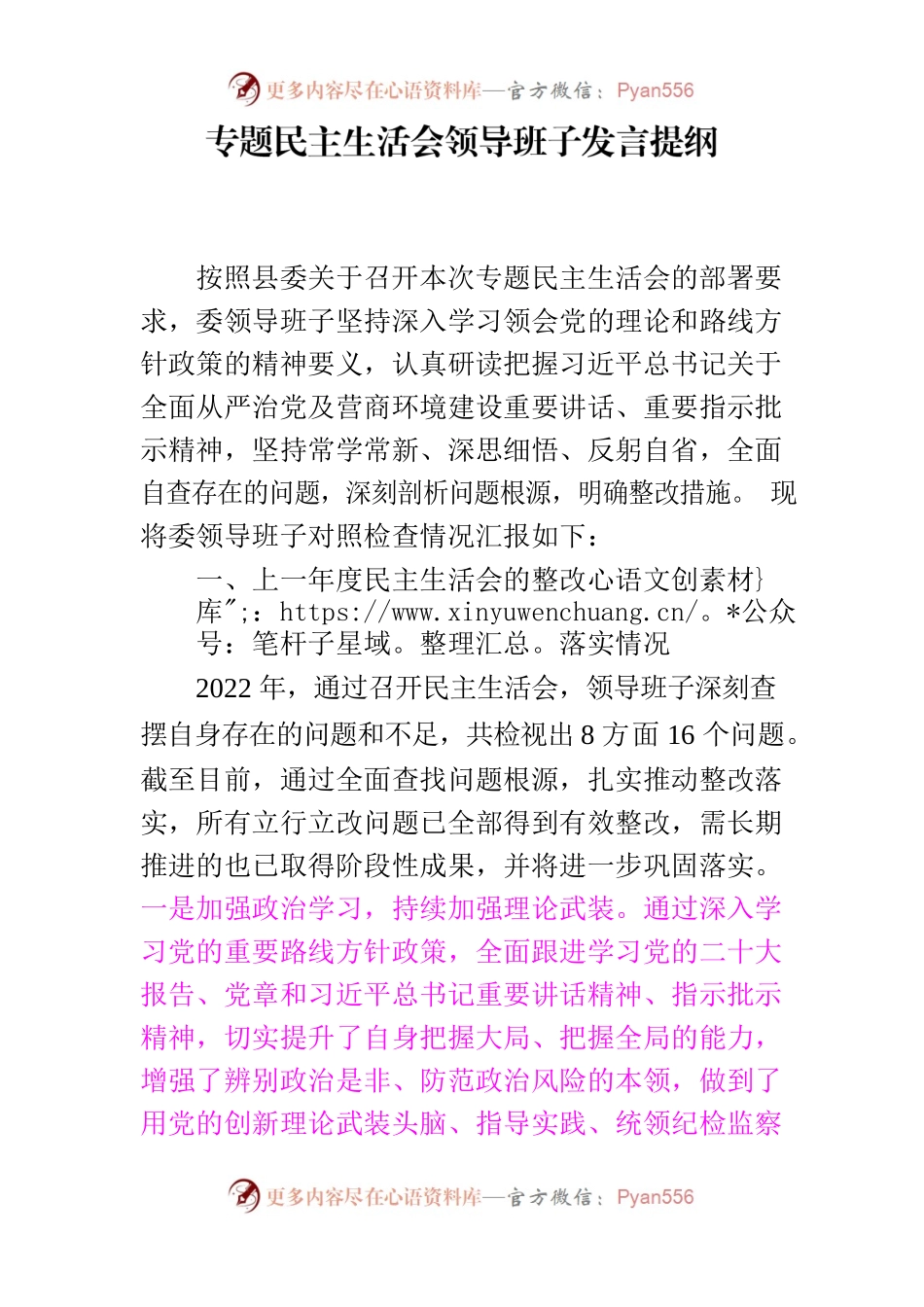 领导班子发言提纲.docx_第1页
