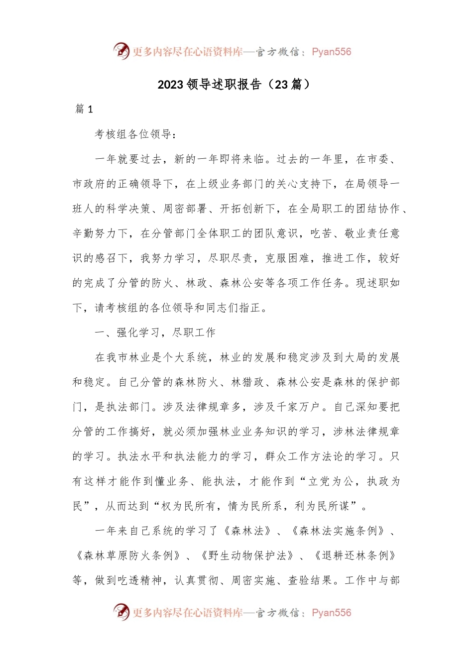 （23篇）2023领导述职报告.docx_第1页