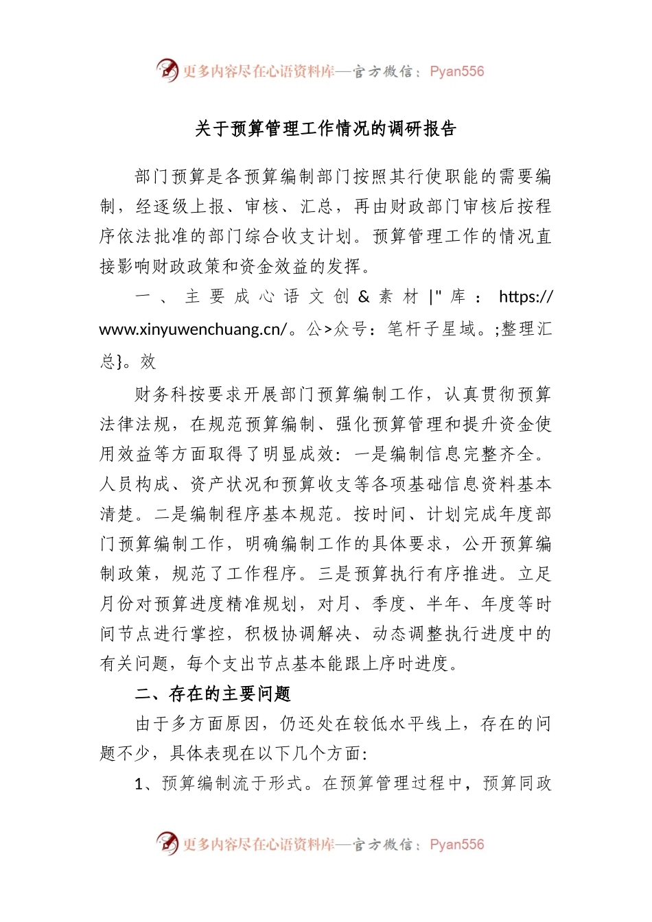 预算管理工作情况的调研报告.docx_第1页