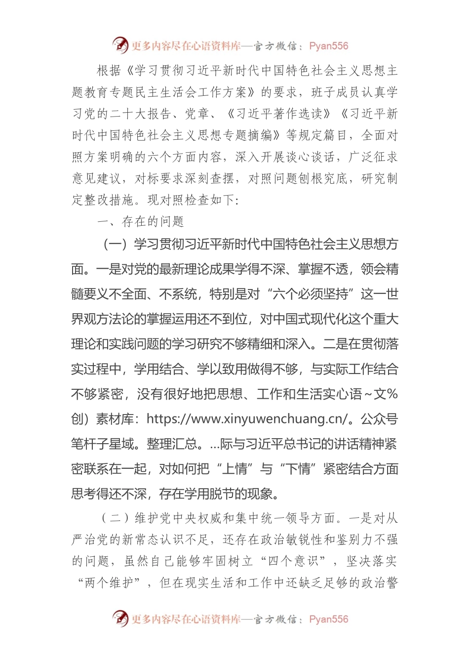 （班子）2023年主题教育专题民主生活会对照检查4200字（践行宗旨等6个方面）(1).docx_第1页