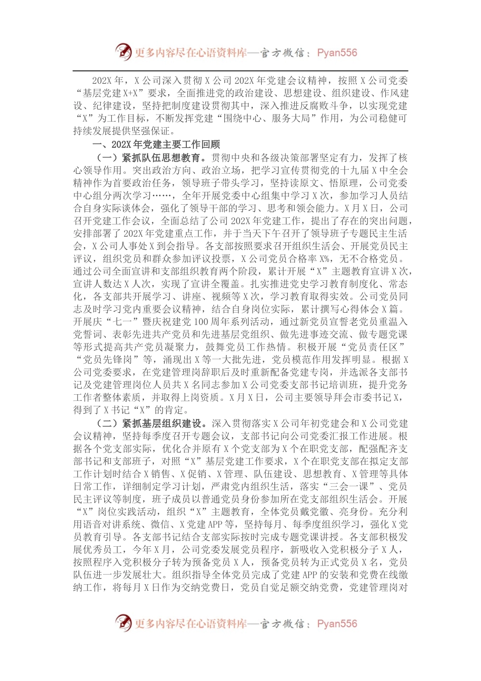 销售公司202X年党建工作总结.docx_第1页