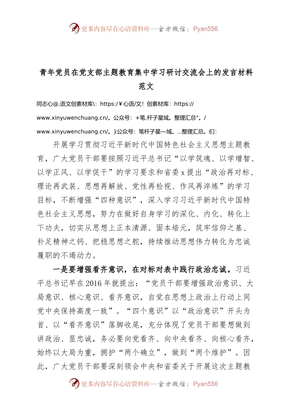 青年干部主题教育学习研讨发言材料心得体会.docx_第1页