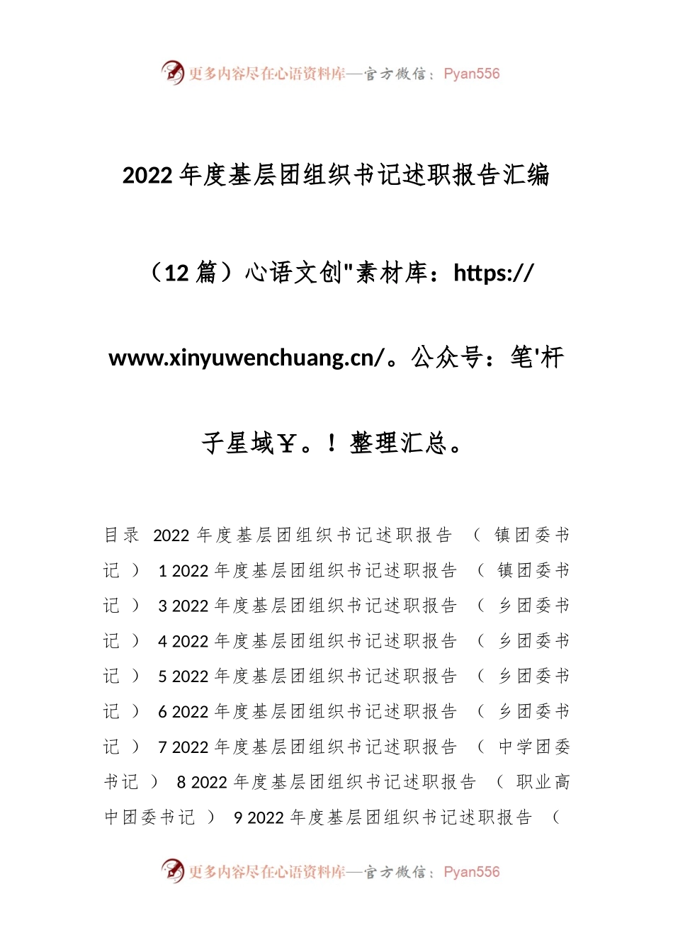 （12篇）2022年度基层团组织书记述职报告汇编.docx_第1页