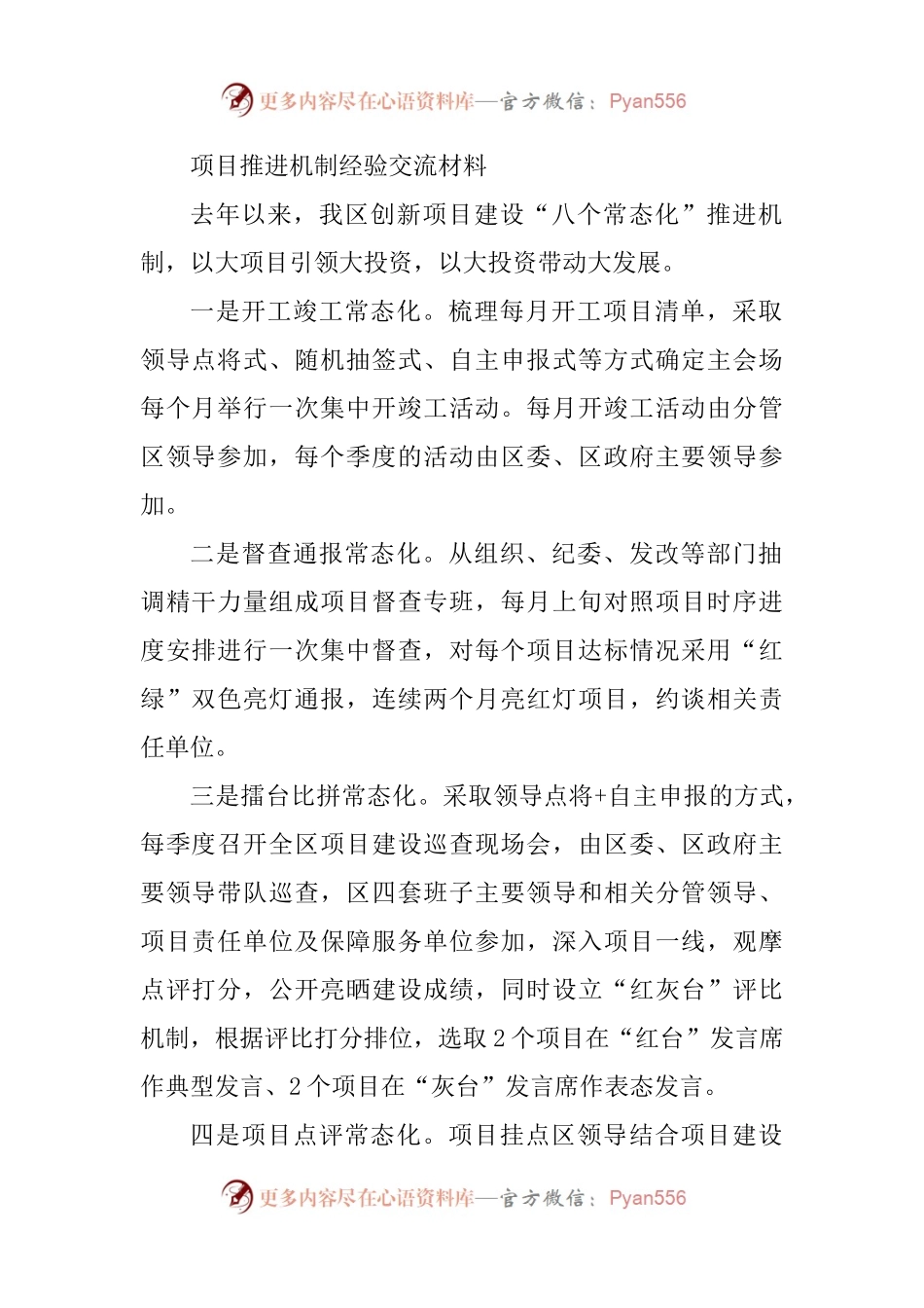 项目推进机制经验交流材料.docx_第1页