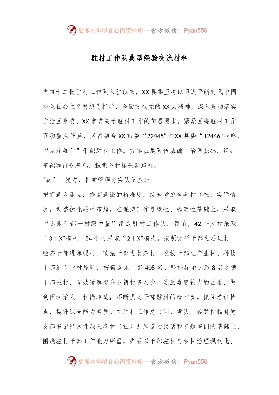 驻村工作队典型经验交流材料.docx_第1页