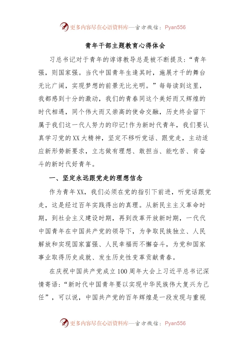 青年干部主题教育心得体会.docx_第1页