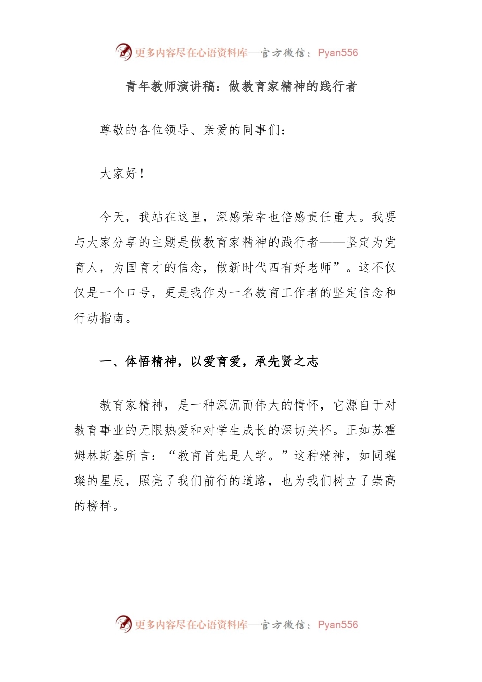 青年教师演讲稿：做教育家精神的践行者.docx_第1页