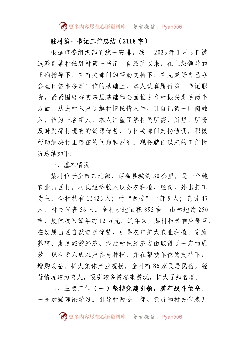 驻村第一书记工作总结（二）.docx_第1页