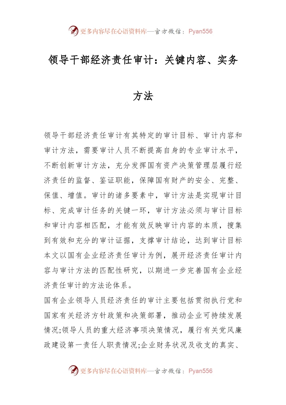 领导干部经济责任审计：关键内容、实务方法.docx_第1页