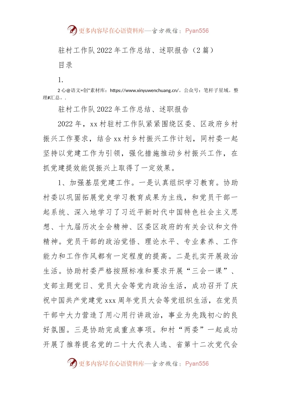驻村工作队2022年工作总结.docx_第1页
