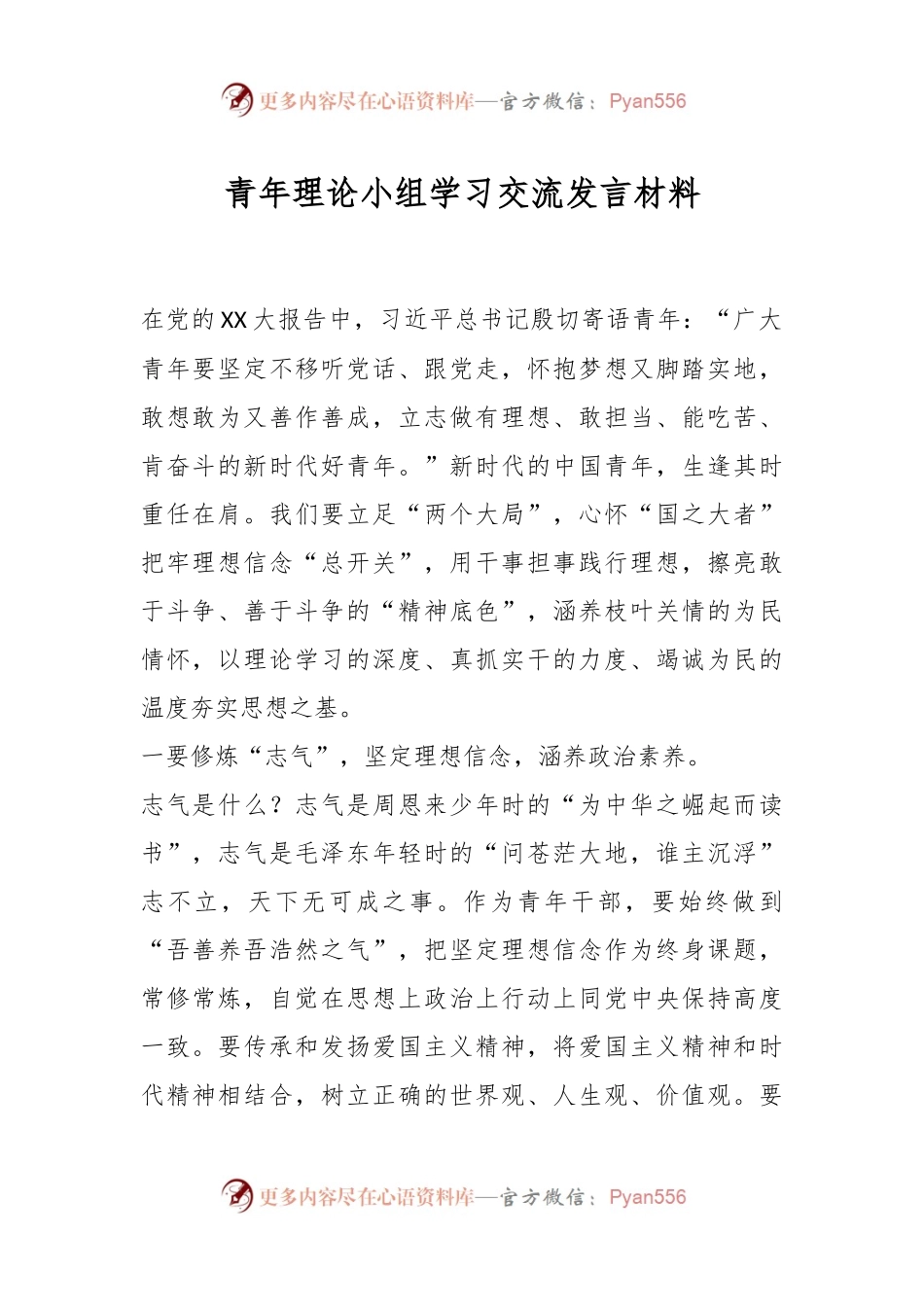 青年理论小组学习交流发言材料.docx_第1页
