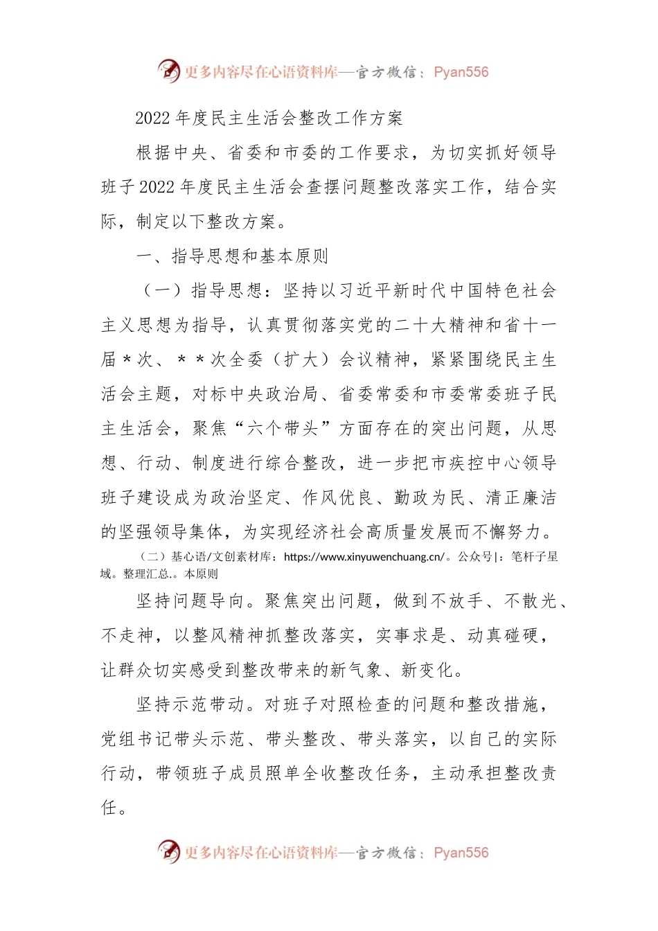 （会后）2022年度民主生活会整改工作方案（4600字）.docx_第1页
