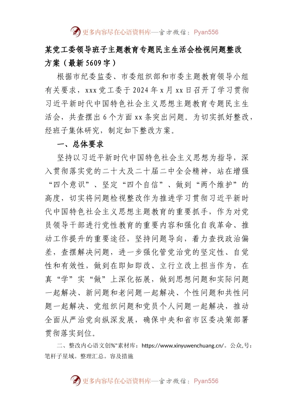 （会后）党工委主题教育专题民主生活会检视问题整改方案.docx_第1页