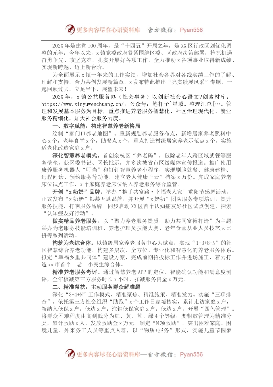 镇公共服务办公室、社会事务202X年工作总结.docx_第1页