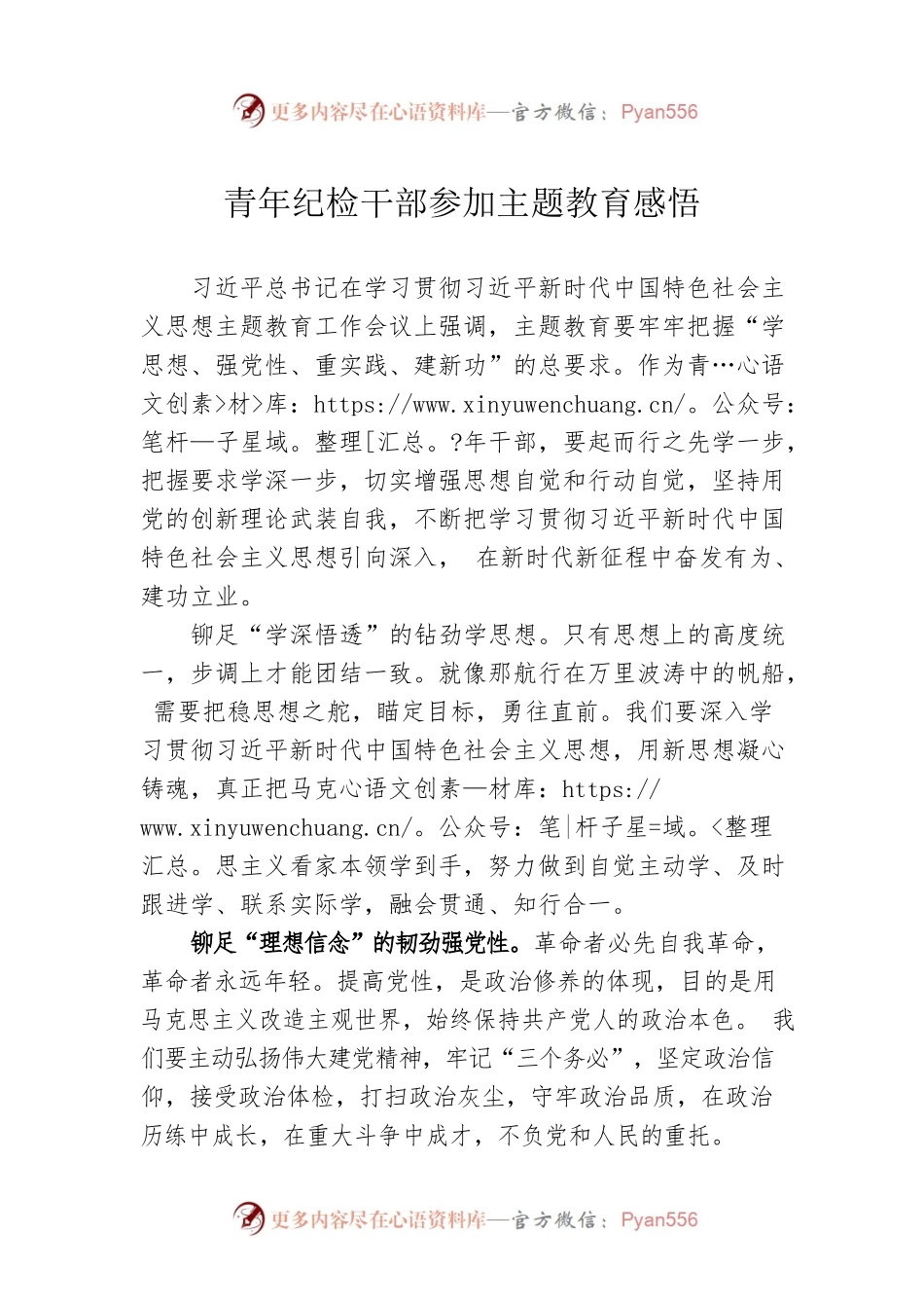 青年纪检干部参加主题教育感悟.docx_第1页