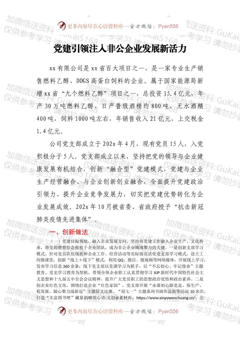 非公企业党建材料：党建引领注入非公企业发展新活力.docx_第1页
