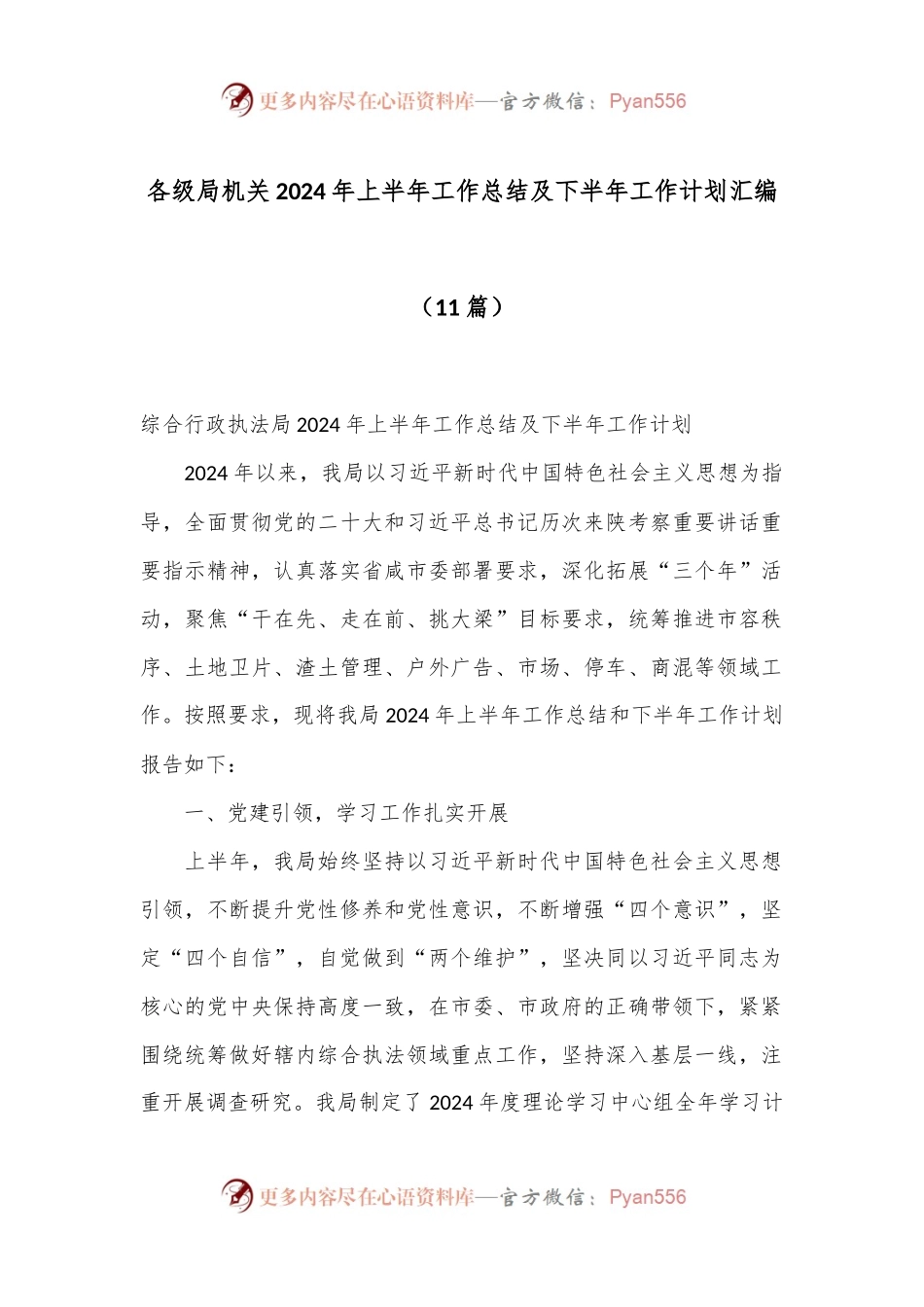 （11篇）各级局机关2024年上半年工作总结及下半年工作计划汇编.docx_第1页