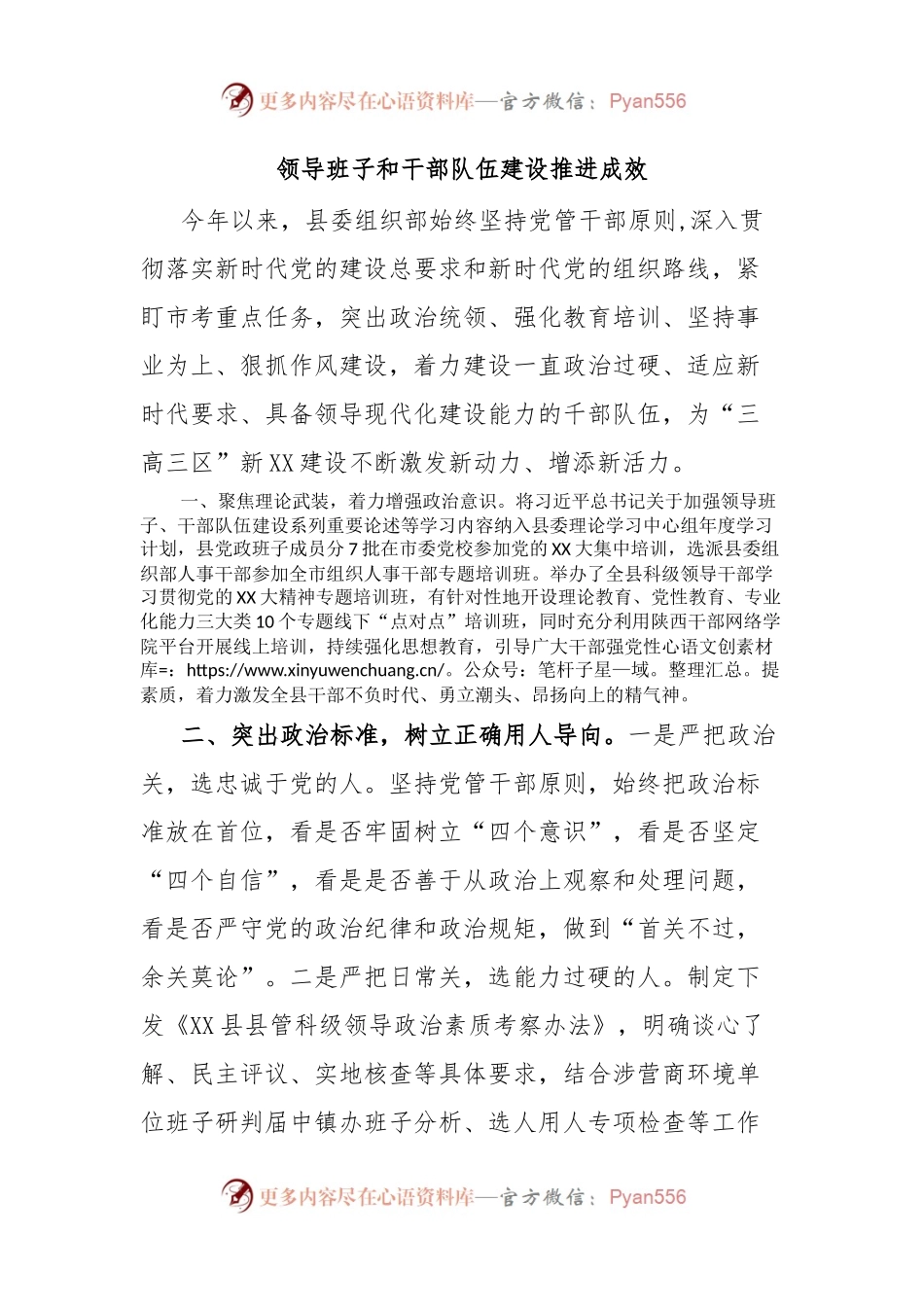 领导班子和干部队伍建设推进成效.docx_第1页