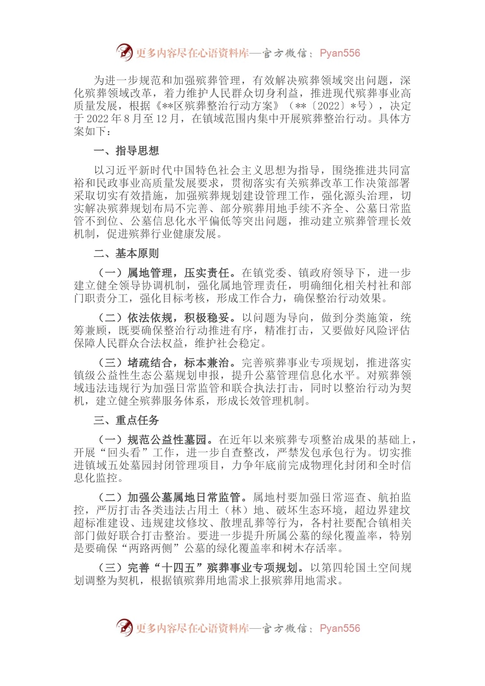 镇殡葬整治行动方案.docx_第1页