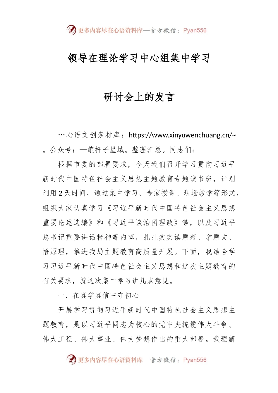 领导在理论学习中心组集中学习研讨会上的发言.docx_第1页