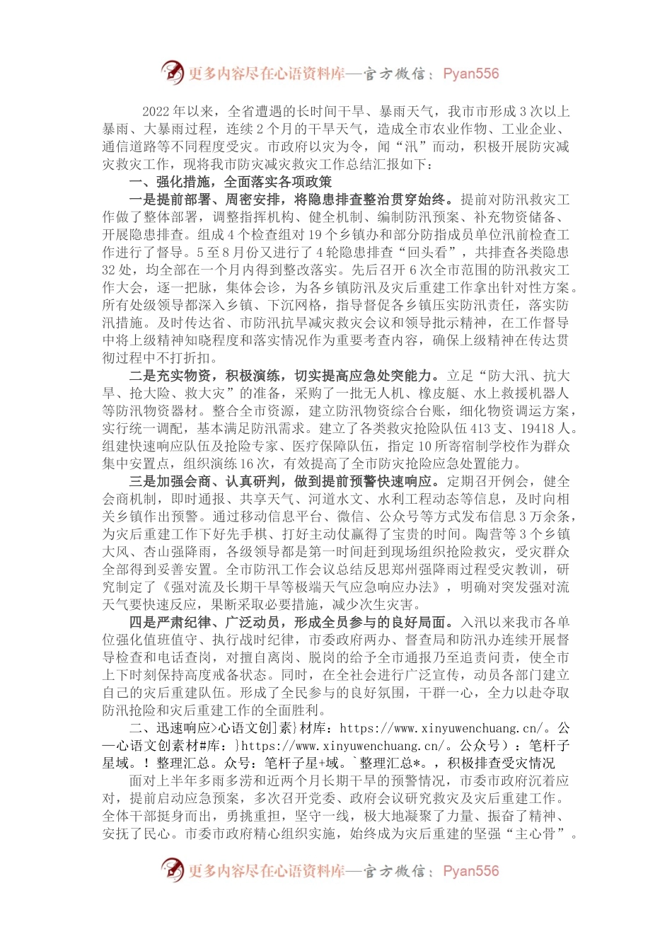 防灾减灾救灾专项总结报告.docx_第1页