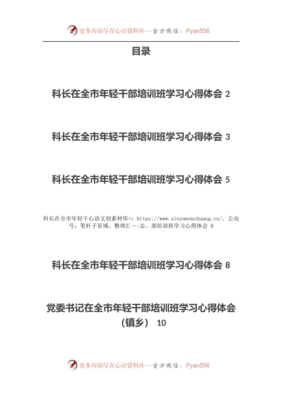 青年干部在全市年轻干部培训班学习心得体会汇编10篇.docx_第1页