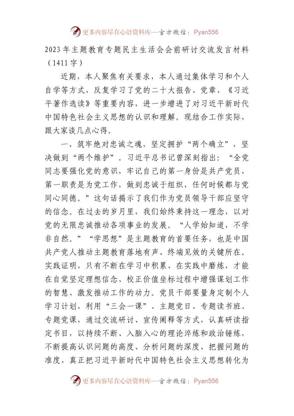 （会前）2023年主题教育专题民主生活会研讨交流发言材料(1).docx_第1页