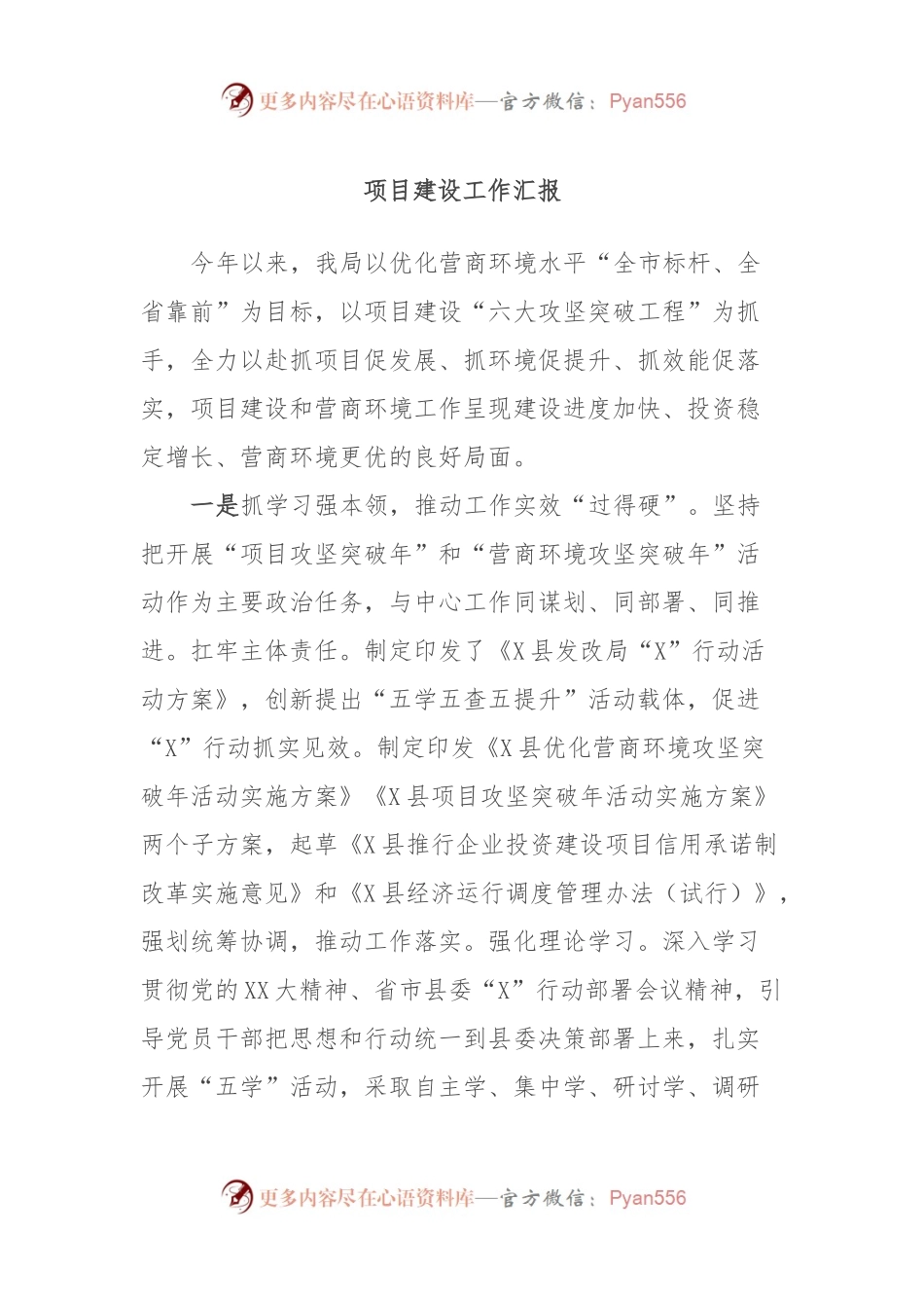 项目建设工作汇报.docx_第1页