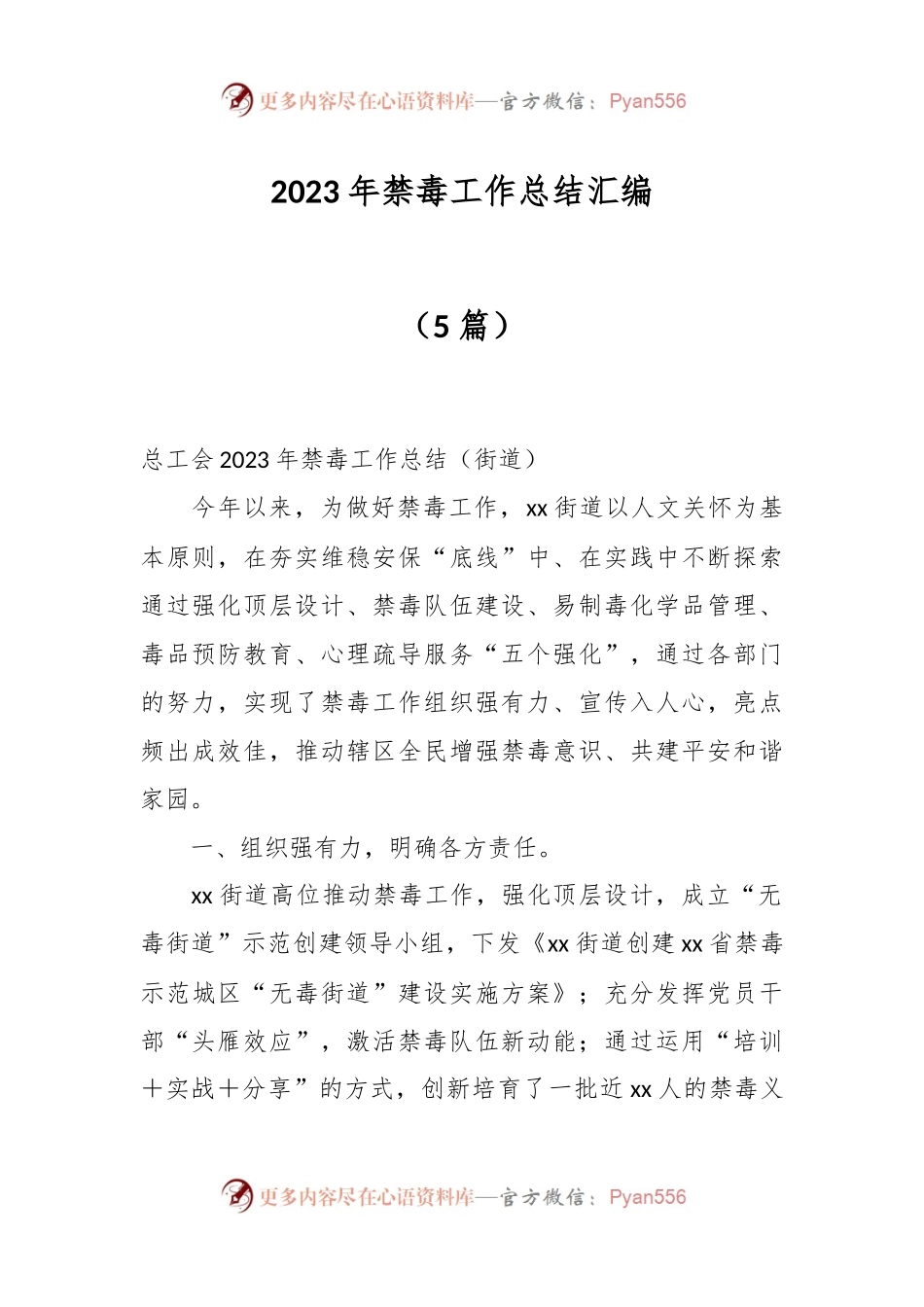 （5篇）2023年禁毒工作总结汇编.docx_第1页