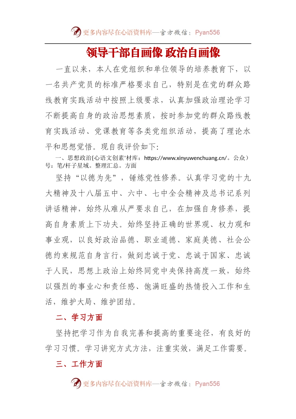 领导干部自画像 政治自画像1.docx_第1页