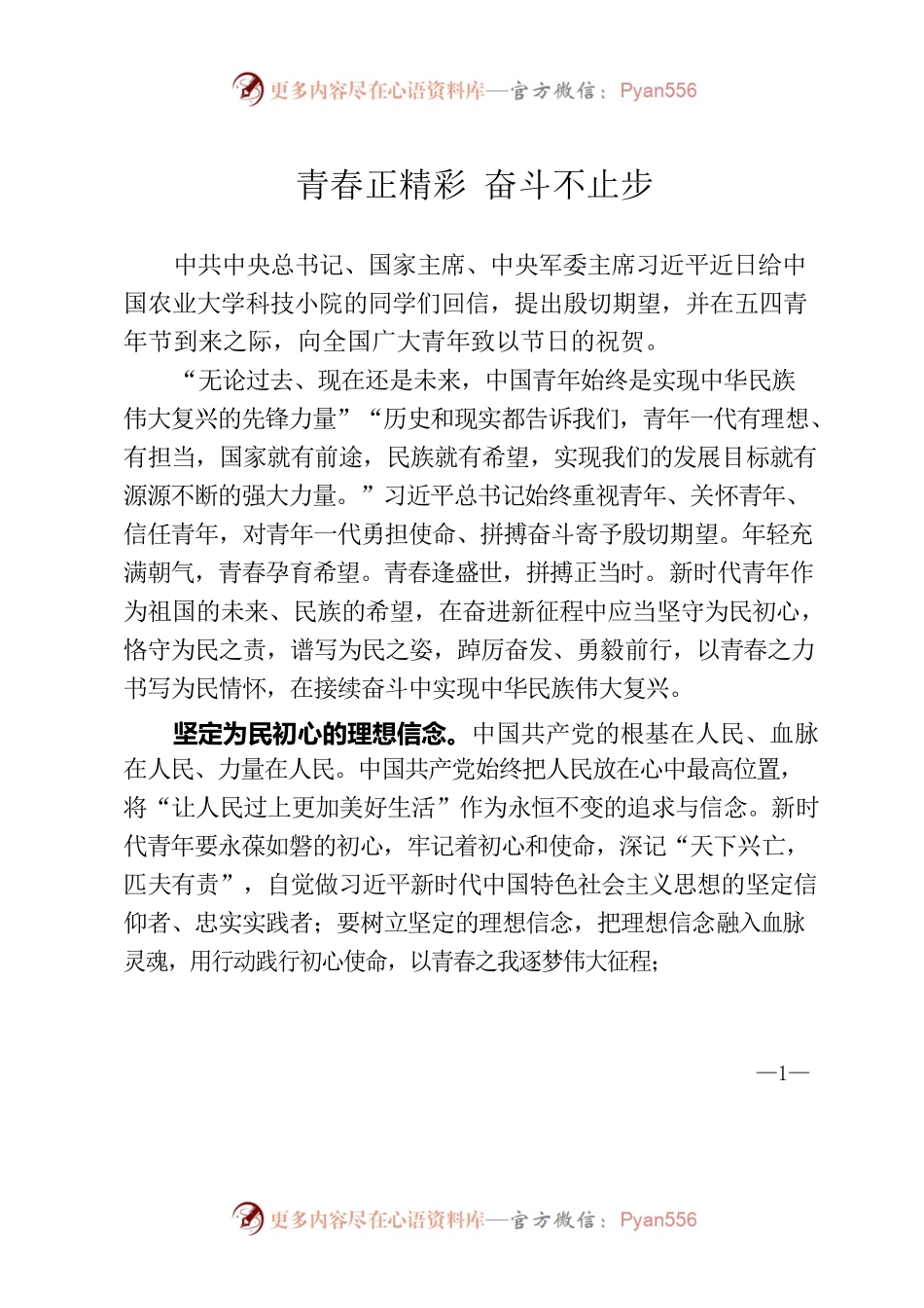 青春正精彩 奋斗不止步.docx_第1页