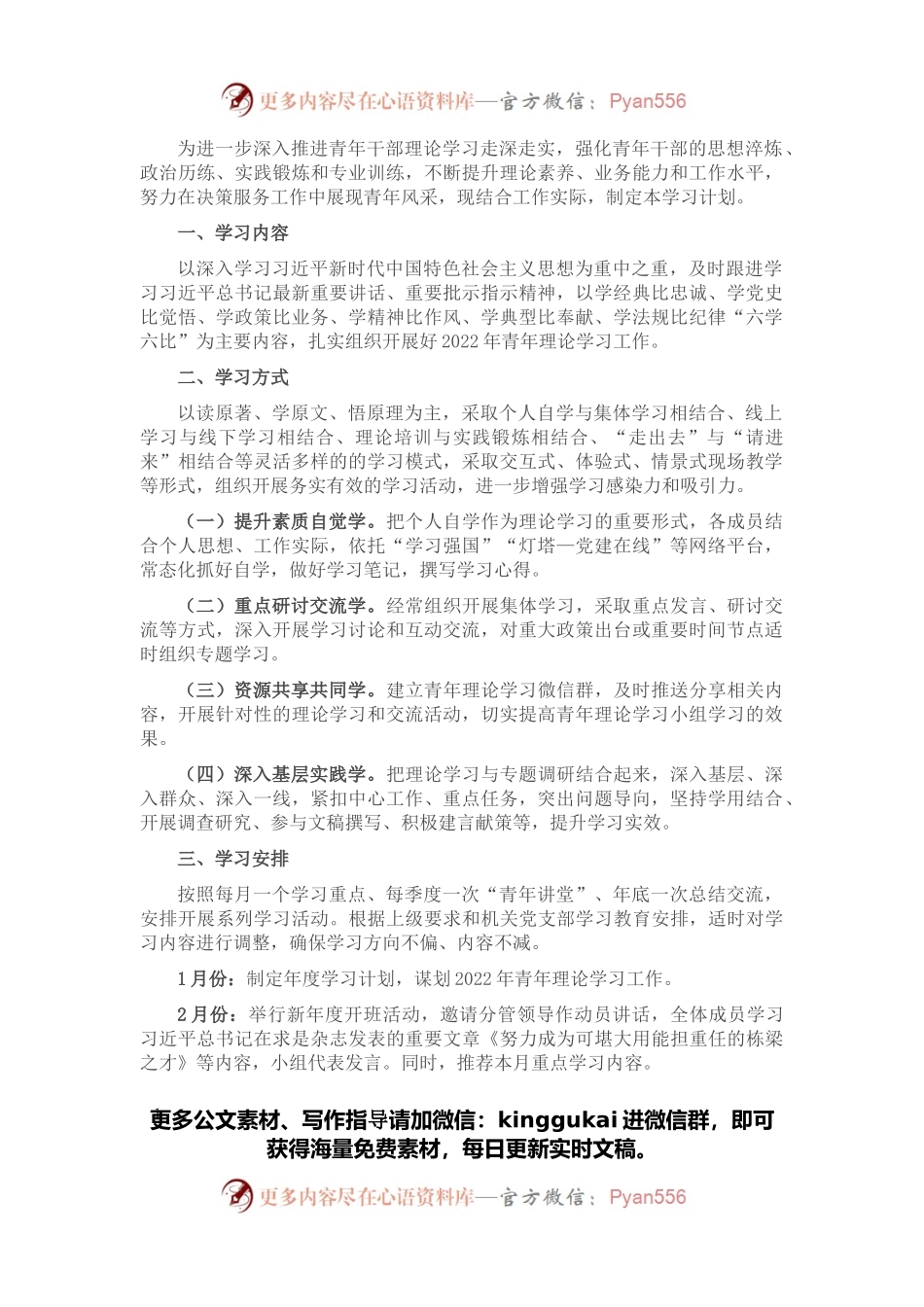 青年理论学习小组2022年学习计划.docx_第1页