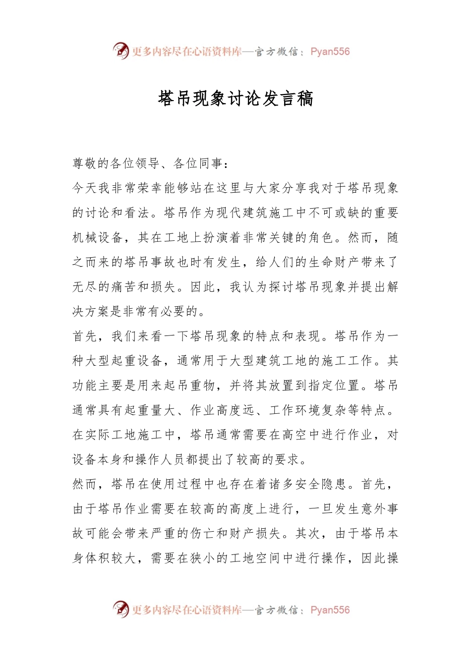 塔吊现象讨论发言稿稿.docx_第1页