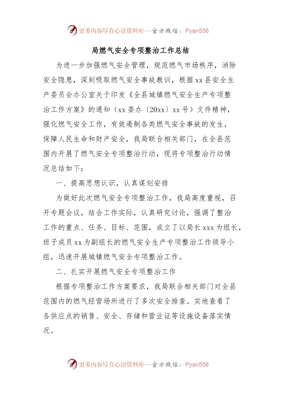 局燃气安全专项整治工作总结.docx_第1页