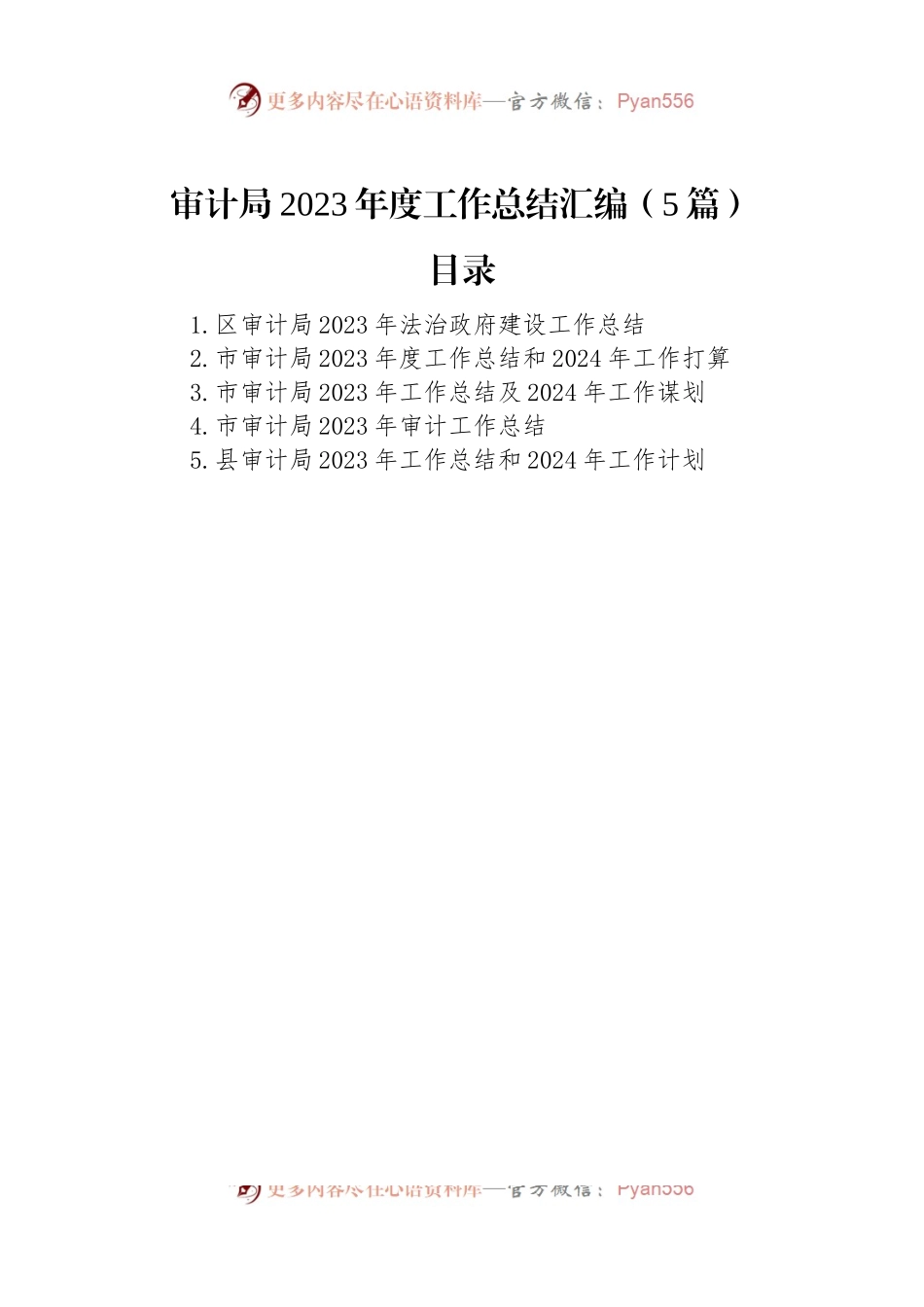 审计局2023年度工作总结汇编（5篇）.docx_第1页