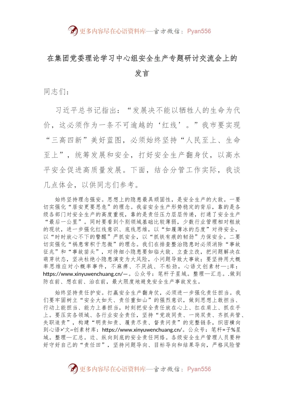 在集团党委理论学习中心组安全生产专题研讨交流会上的发言.docx_第1页