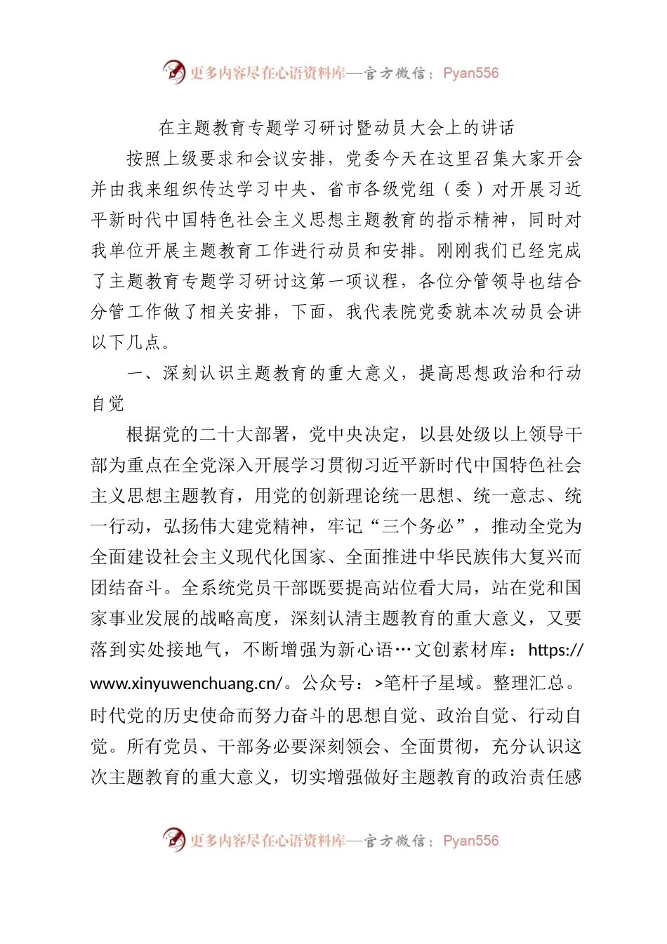 在第二批主题教育专题学习研讨暨动员大会上的讲话4800字√.docx_第1页