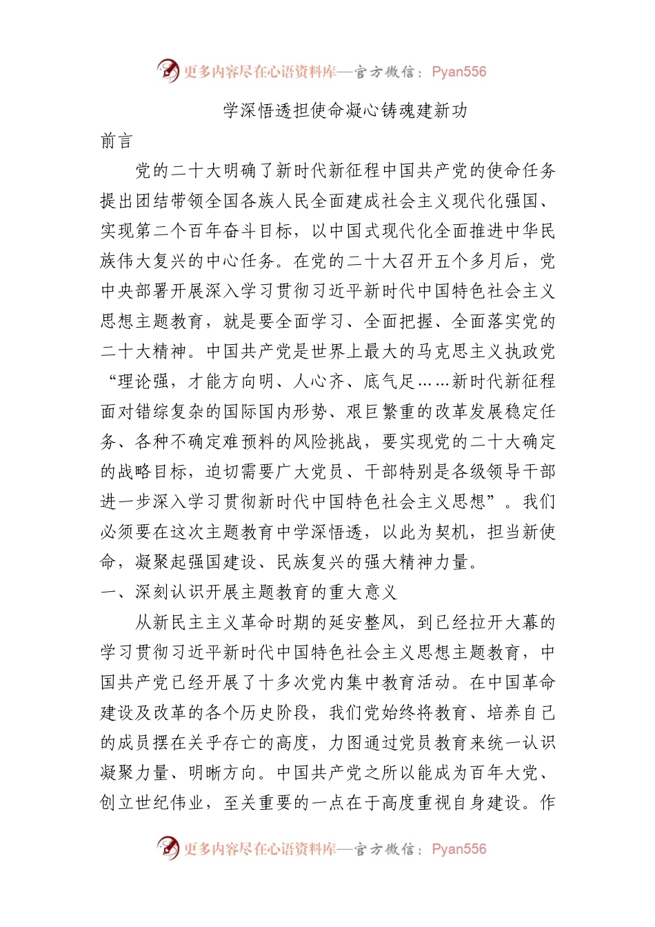 学深悟透担使命凝心铸魂建新功15000字.docx_第1页
