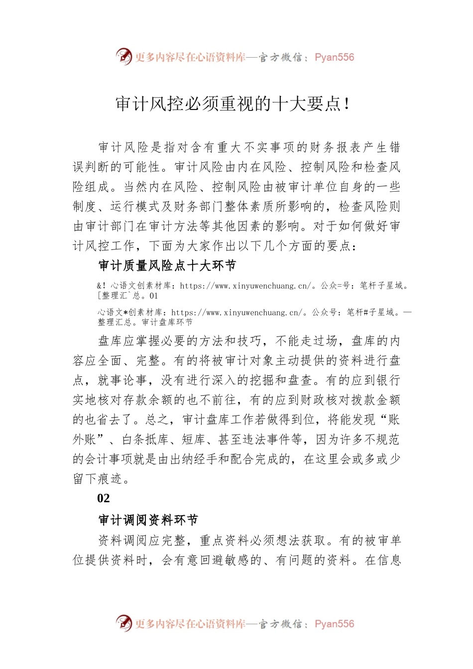 审计风控必须重视的十大要点！.docx_第1页
