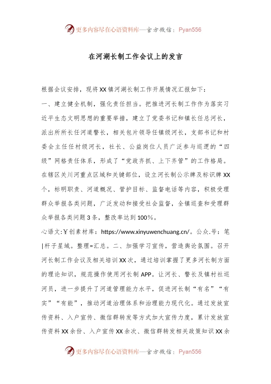 在河湖长制工作会议上的发言.docx_第1页