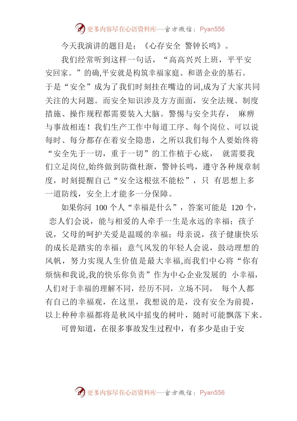 安全隐患排查重要性演讲稿.docx_第1页
