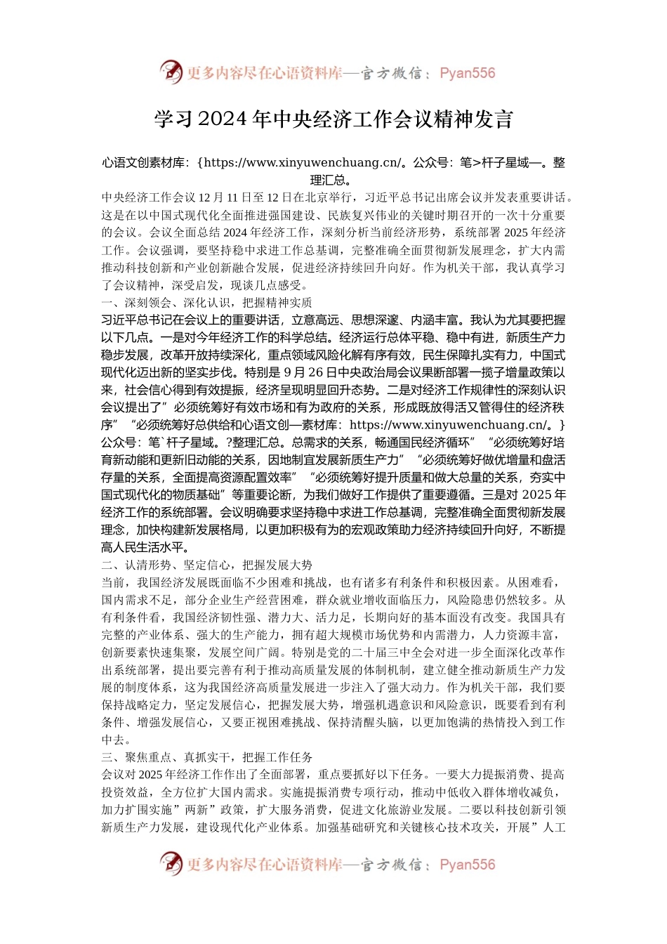 学习2024年中央经济工作会议精神发言.docx_第1页