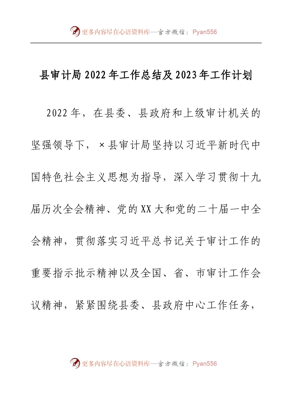 县审计局2022年工作总结及2023年工作计划.docx_第1页