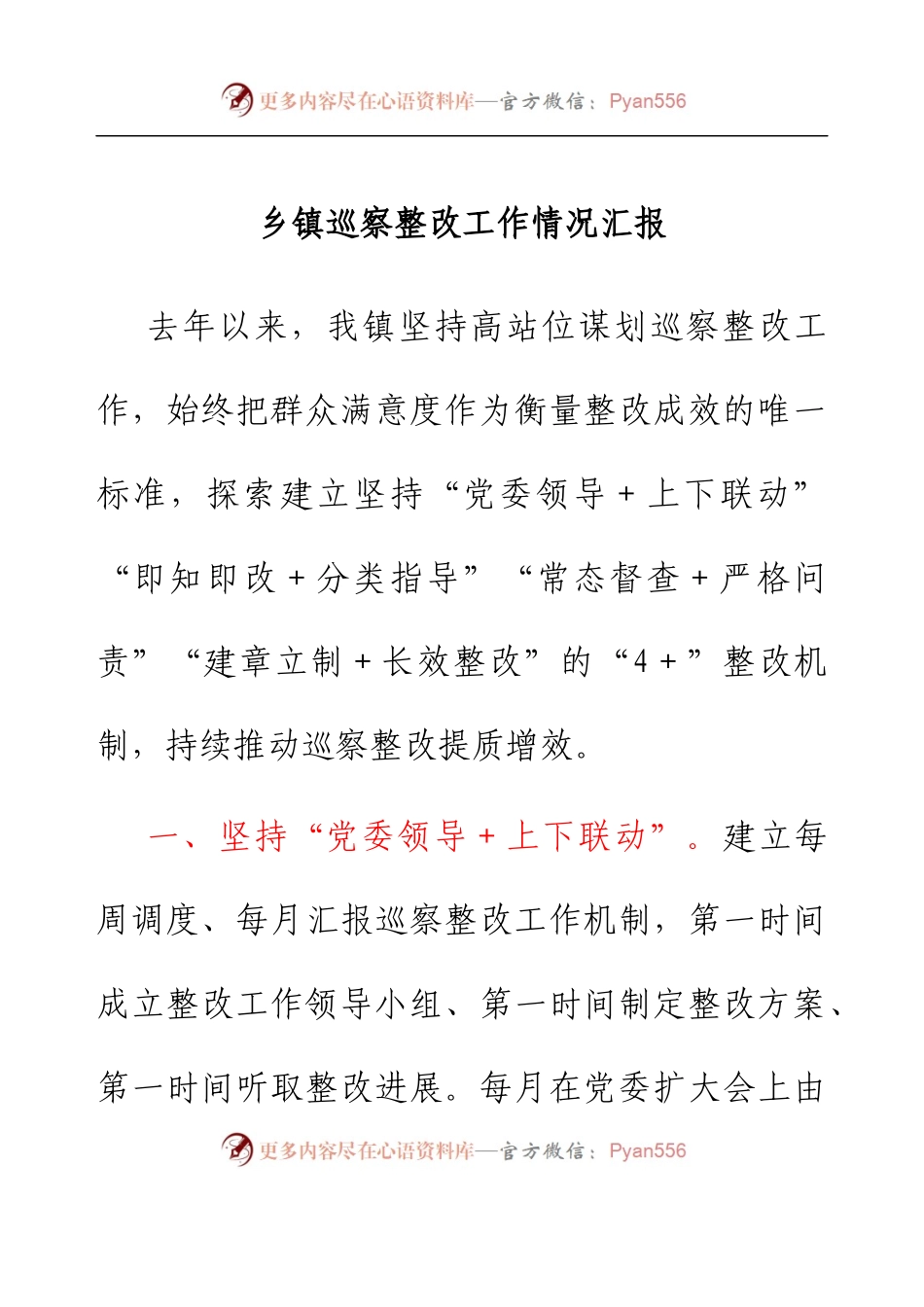 乡镇巡察整改工作情况汇报.docx_第1页