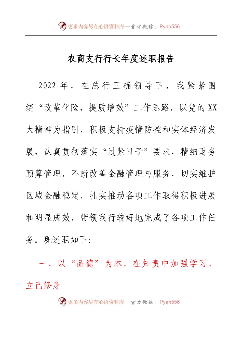 银行支行行长年度述职报告.docx_第1页
